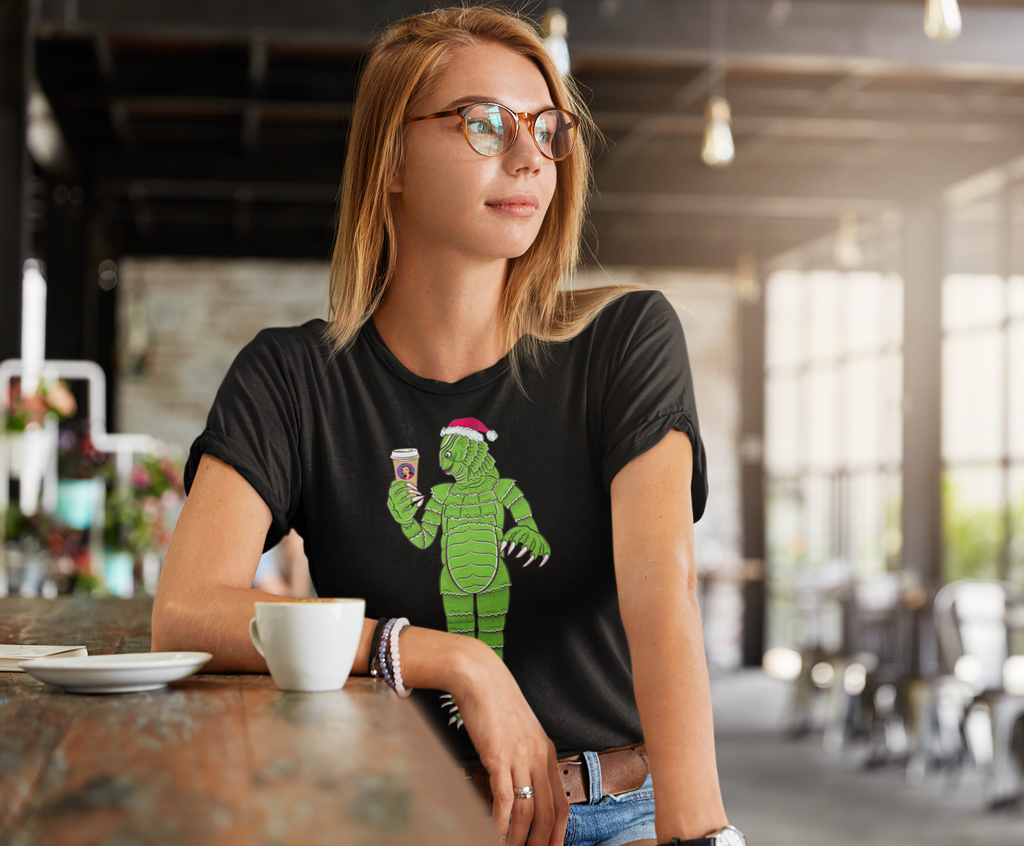 Creature from the Black Lagoon Christmas Coffee Ladies T-Shirt